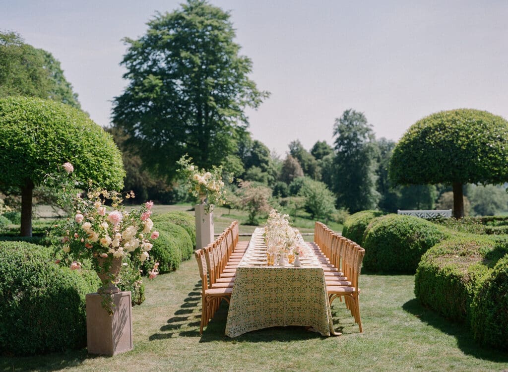 Wedding tablescape at Cornwell Manor, UK